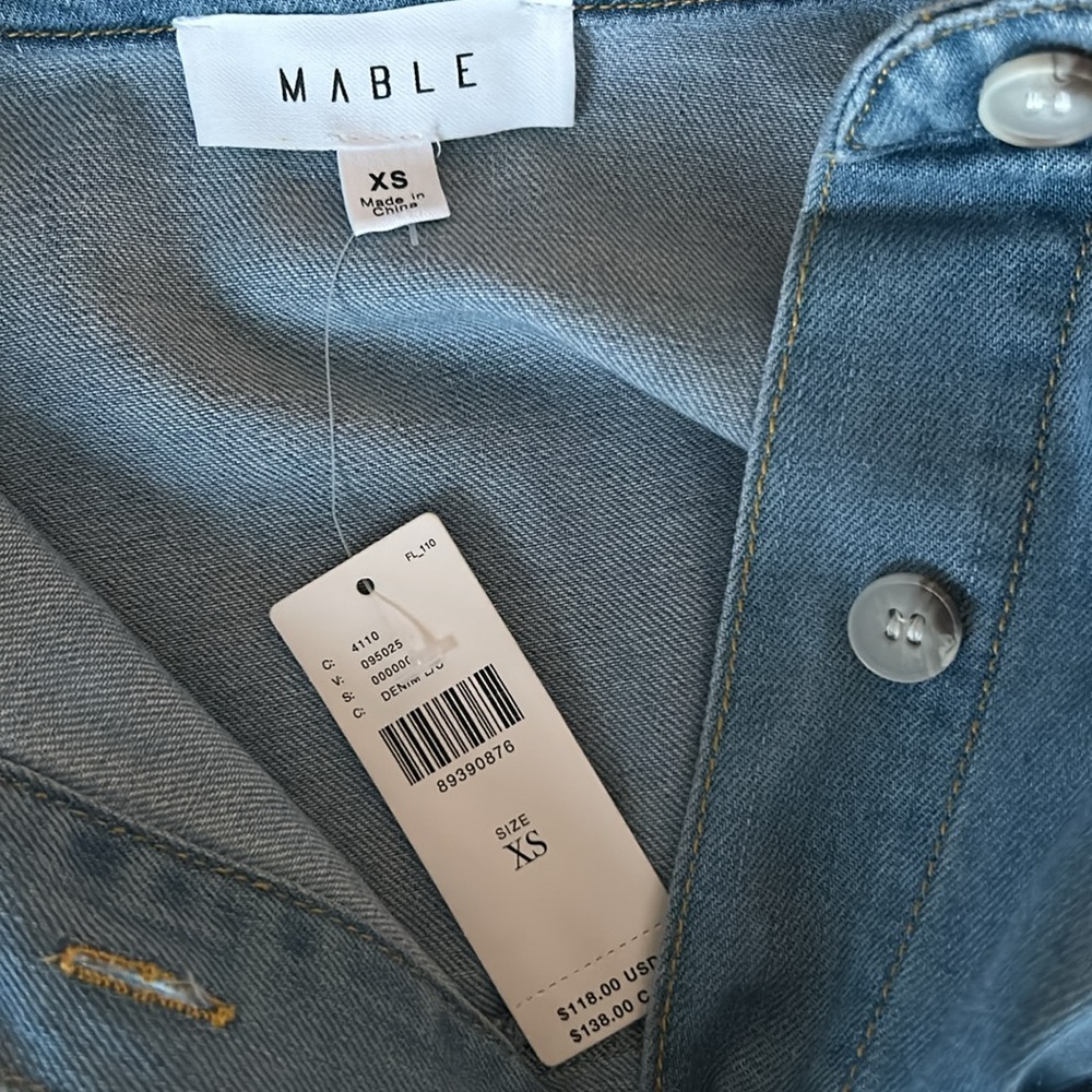 Anthropology Long-Sleeve Burnout Pocket Denim Shirt - Picture 7 of 9